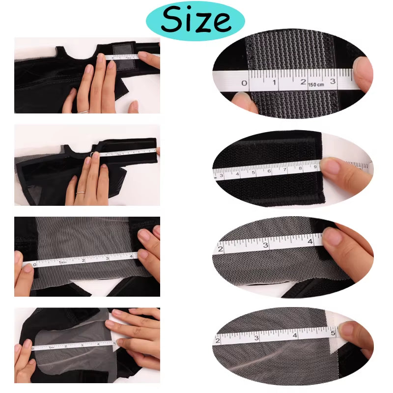 Female Headband Wig Cap Hd Lace Wig Cap for Wig Making U Part Wig Caps with Adjustable Velvet Wig Grip to Wear Wig Nude Hair Net