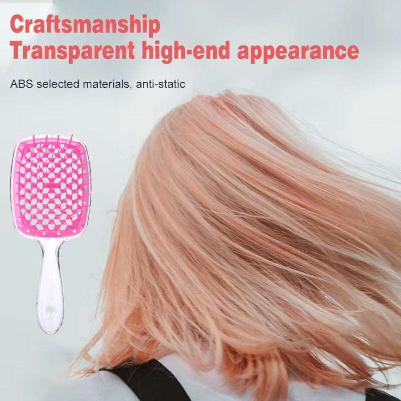 Fluffy Modeling Comb Mesh Comb Hairdressing Hair Smoothing Honeycomb Comb Plastic Massage Comb Dry and Wet Hollow Comb