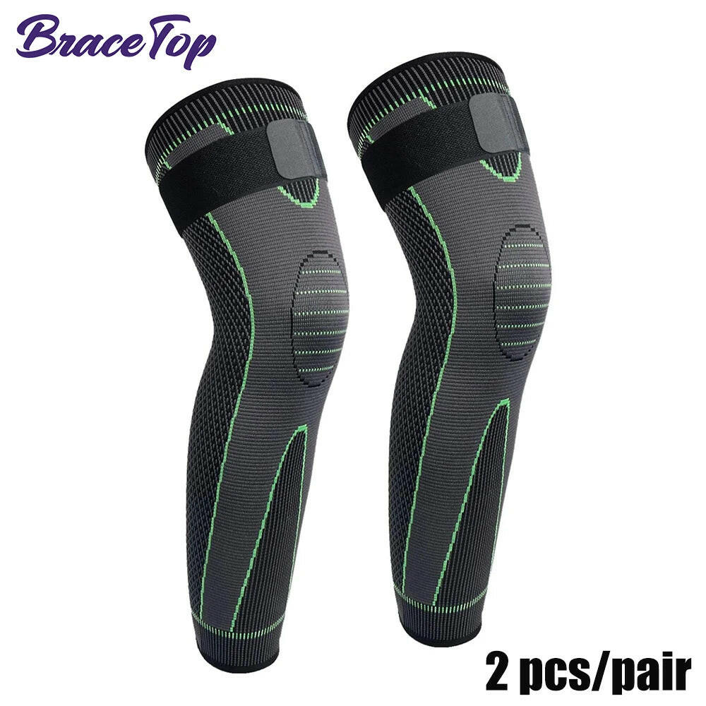 Anti-Slip Lengthen Knee Pad Long Leg Sleeve Bandage Compression Knee Brace Running Sports Warmth Elastic Knee Protector