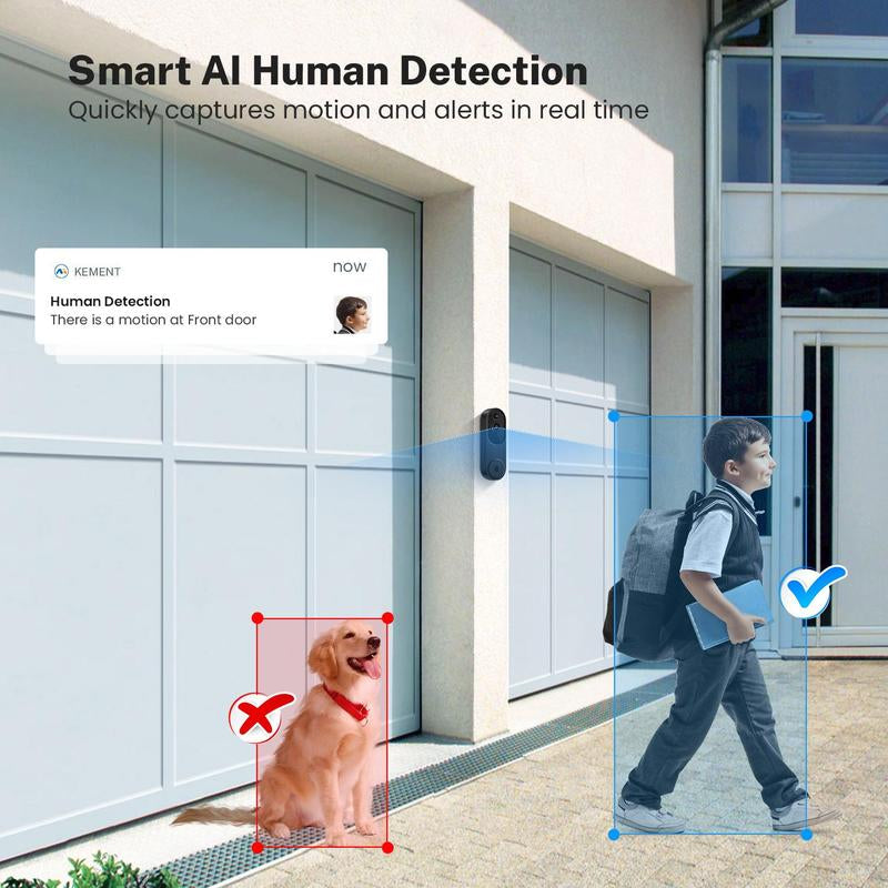 Wireless Security Camera, Outdoor Camera, 2.4G Wifi 1080P Rechargeable Battery Waterproof Home Security Cameras with AI Human Detection, 2-Way Talk, Night Vision, Remote Live View, Easy Installation, Christmas Gifts