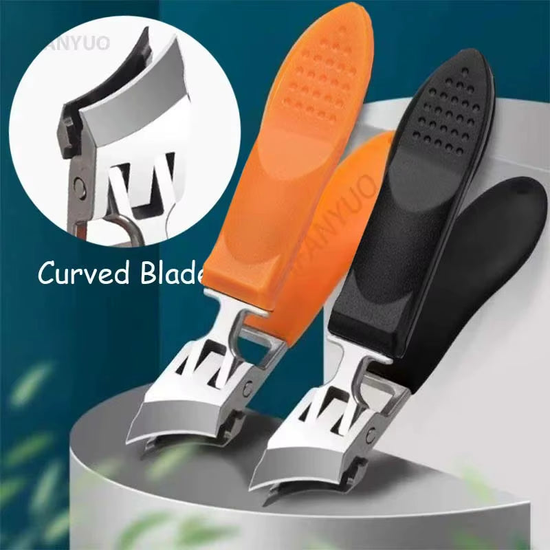 Slanted Nail Clipper Oblique Blade Ingrown Toenail Clipper Anti-Splash Wide Jaw Opening Hard Nails Curved Blade Manicure Tools