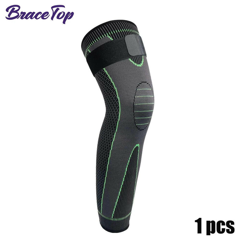 Anti-Slip Lengthen Knee Pad Long Leg Sleeve Bandage Compression Knee Brace Running Sports Warmth Elastic Knee Protector