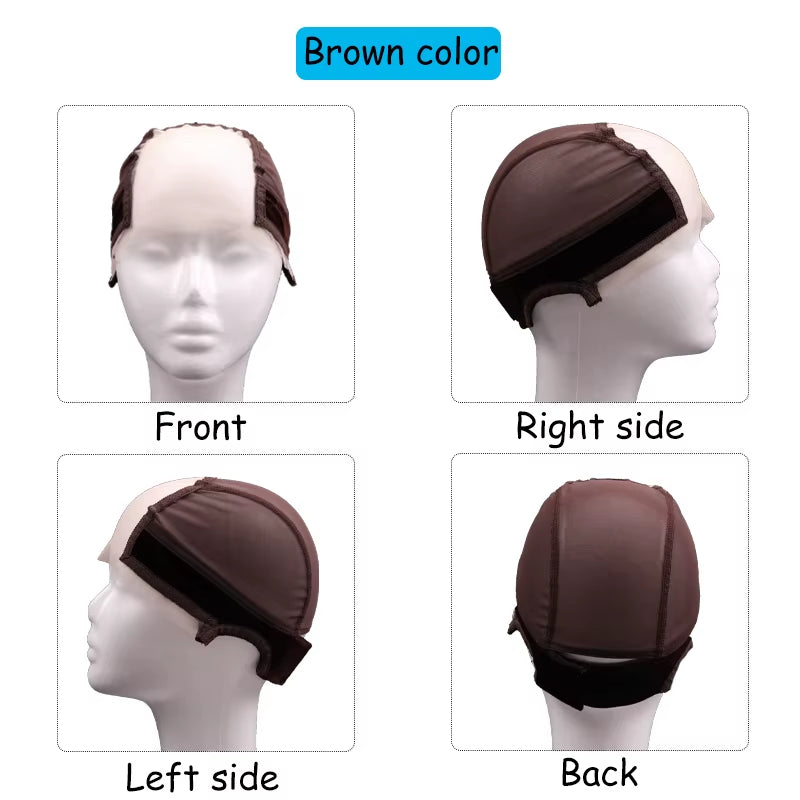 Female Headband Wig Cap Hd Lace Wig Cap for Wig Making U Part Wig Caps with Adjustable Velvet Wig Grip to Wear Wig Nude Hair Net