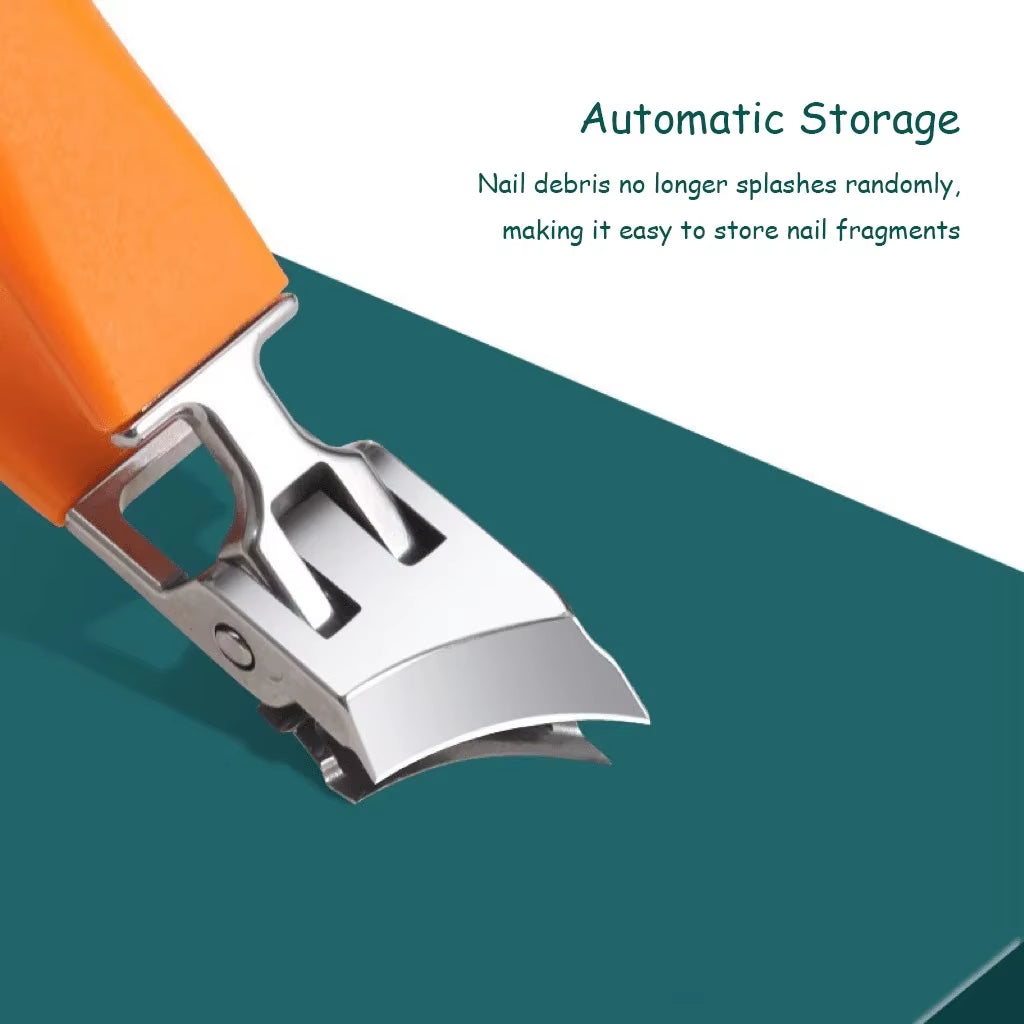 Slanted Nail Clipper Oblique Blade Ingrown Toenail Clipper Anti-Splash Wide Jaw Opening Hard Nails Curved Blade Manicure Tools