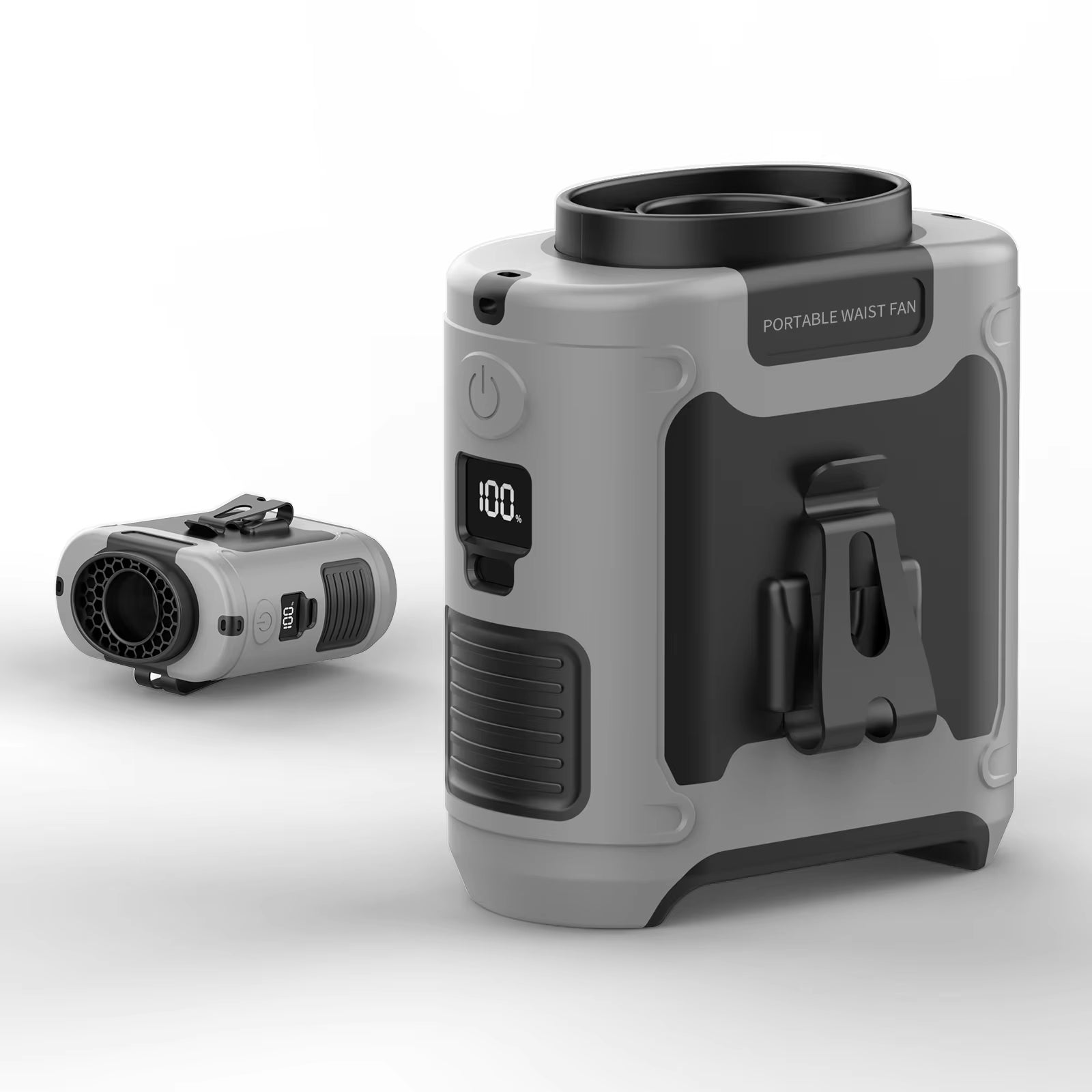 20000Mah Outdoor Portable Waist Fan Hanging Neck Fan Strong Wind with Power Bank LED Lighting for Sports Courier Outdoor Working