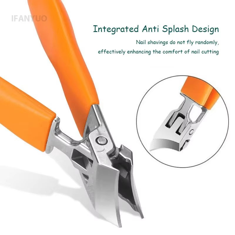 Slanted Nail Clipper Oblique Blade Ingrown Toenail Clipper Anti-Splash Wide Jaw Opening Hard Nails Curved Blade Manicure Tools