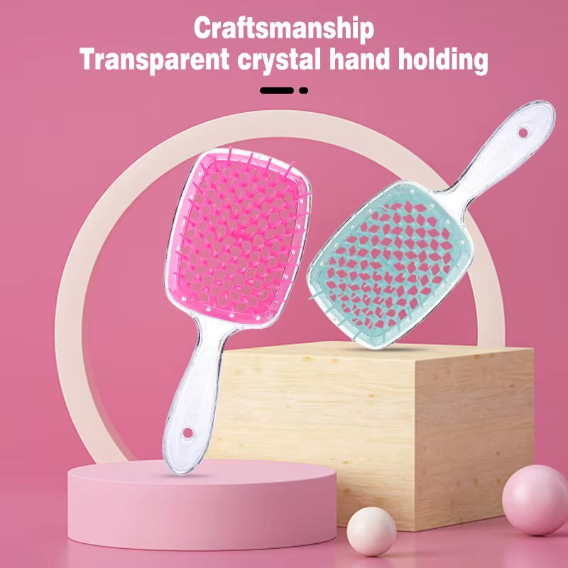 Fluffy Modeling Comb Mesh Comb Hairdressing Hair Smoothing Honeycomb Comb Plastic Massage Comb Dry and Wet Hollow Comb