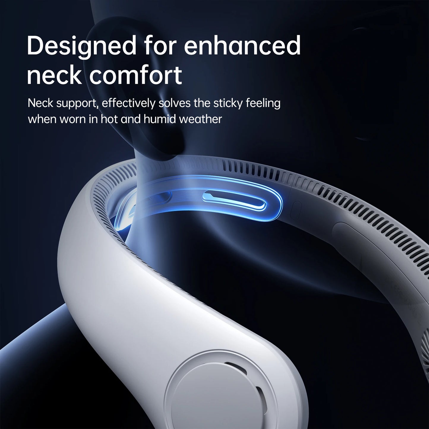 Portable Neck Fan Upgraded, 5000Mah Battery, Necksupport, 5 Speeds Gears Adjustment, Outdoor Wearable Hands-Free Fan