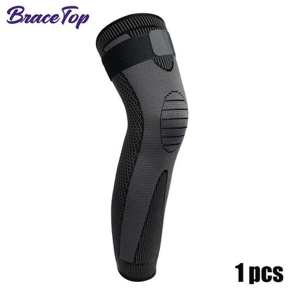 Anti-Slip Lengthen Knee Pad Long Leg Sleeve Bandage Compression Knee Brace Running Sports Warmth Elastic Knee Protector