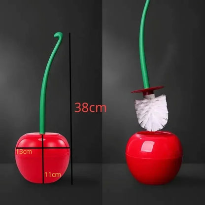 Red Toilet Brush Toilet Holder Bathroom Accessories Creative Lovely Cherry Shape Lavatory Brush Toilet Brush Holder Set