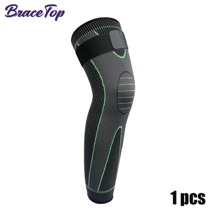 Anti-Slip Lengthen Knee Pad Long Leg Sleeve Bandage Compression Knee Brace Running Sports Warmth Elastic Knee Protector