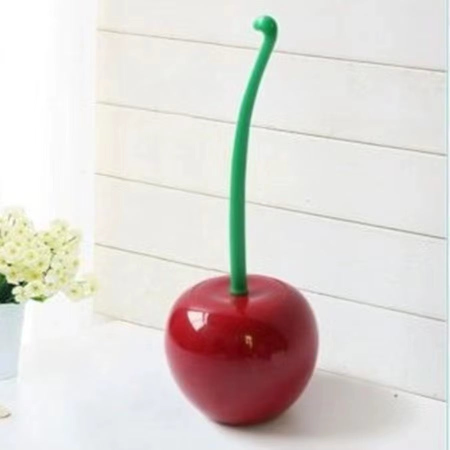Red Toilet Brush Toilet Holder Bathroom Accessories Creative Lovely Cherry Shape Lavatory Brush Toilet Brush Holder Set