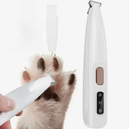 New Dog Paw Trimmer with LED Light Fully Waterproof Pet Hair Trimmer with LED Display Dog Clippers for Grooming 18Mm Widen Blade