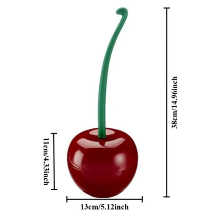 Red Toilet Brush Toilet Holder Bathroom Accessories Creative Lovely Cherry Shape Lavatory Brush Toilet Brush Holder Set