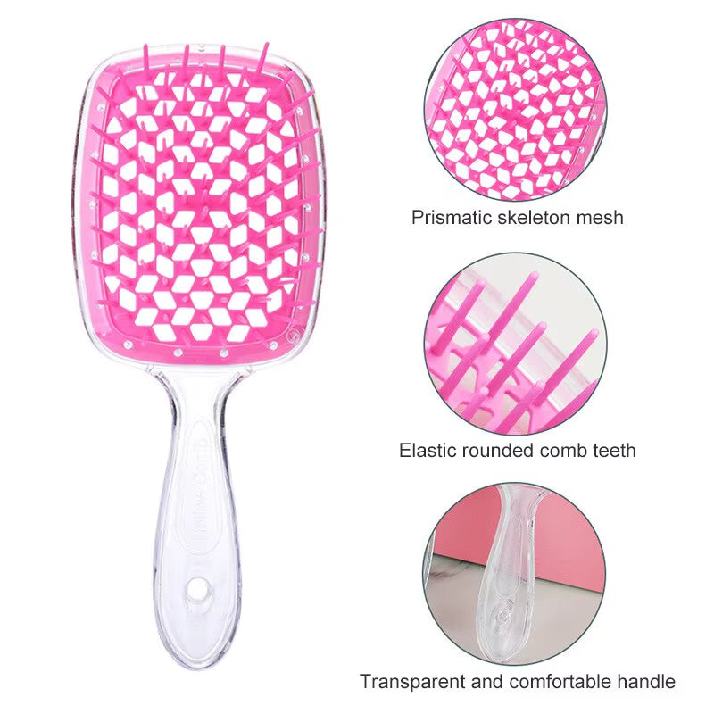 Fluffy Modeling Comb Mesh Comb Hairdressing Hair Smoothing Honeycomb Comb Plastic Massage Comb Dry and Wet Hollow Comb